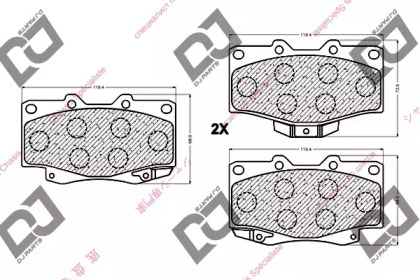 Комплект тормозных колодок DJ PARTS BP1005